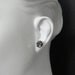Stud Earring Silver plated with Black Diamond  Swarovski Crystal  3099SE