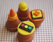 Construction-Themed Fondant Cupcake Toppers - Perfect for Cupcakes, Cookies and Other Edibles