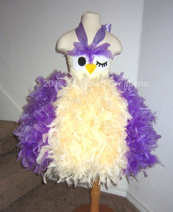 Feather Dress -  Feather Tutu Dress - Owl Tutu Dress - Owl Costume