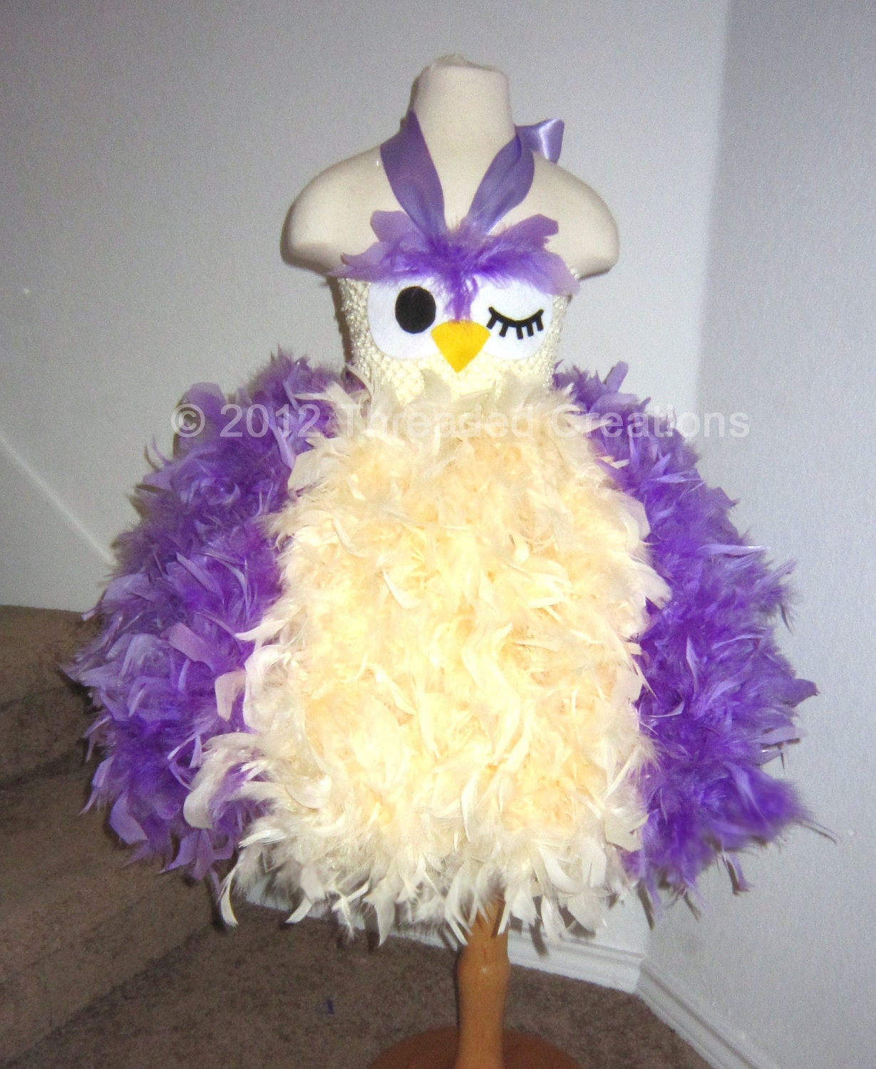 Feather Dress -  Feather Tutu Dress - Owl Tutu Dress - Owl Costume