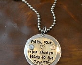 Follow Your Heart Handstamped Necklace