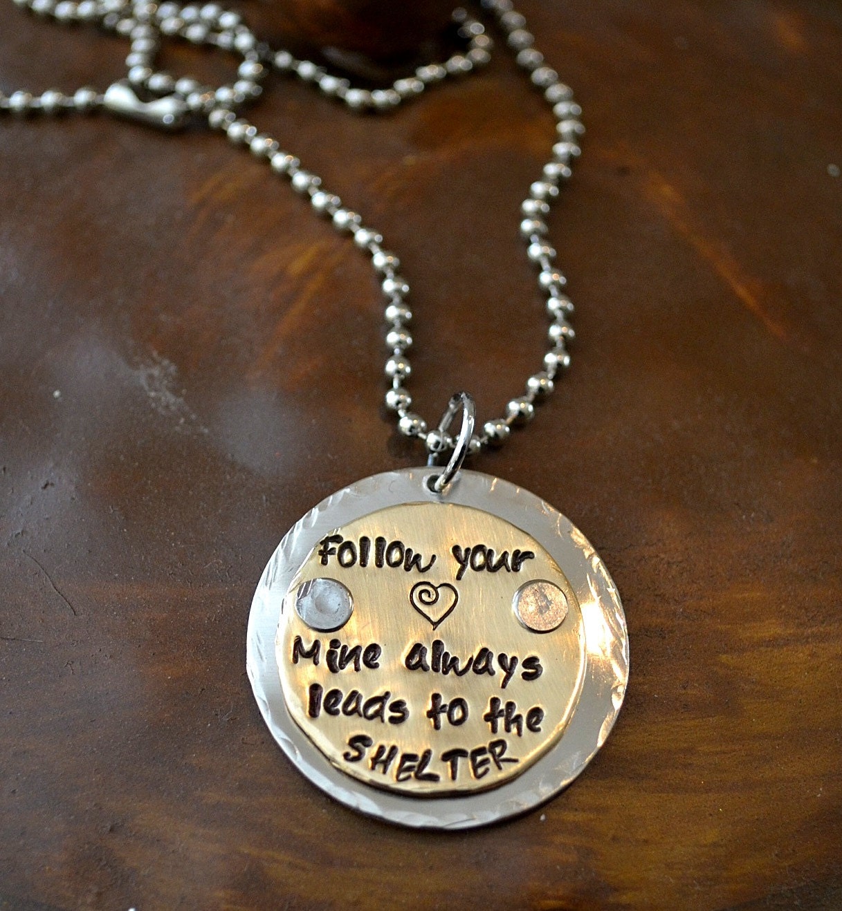 Follow Your Heart Handstamped Necklace