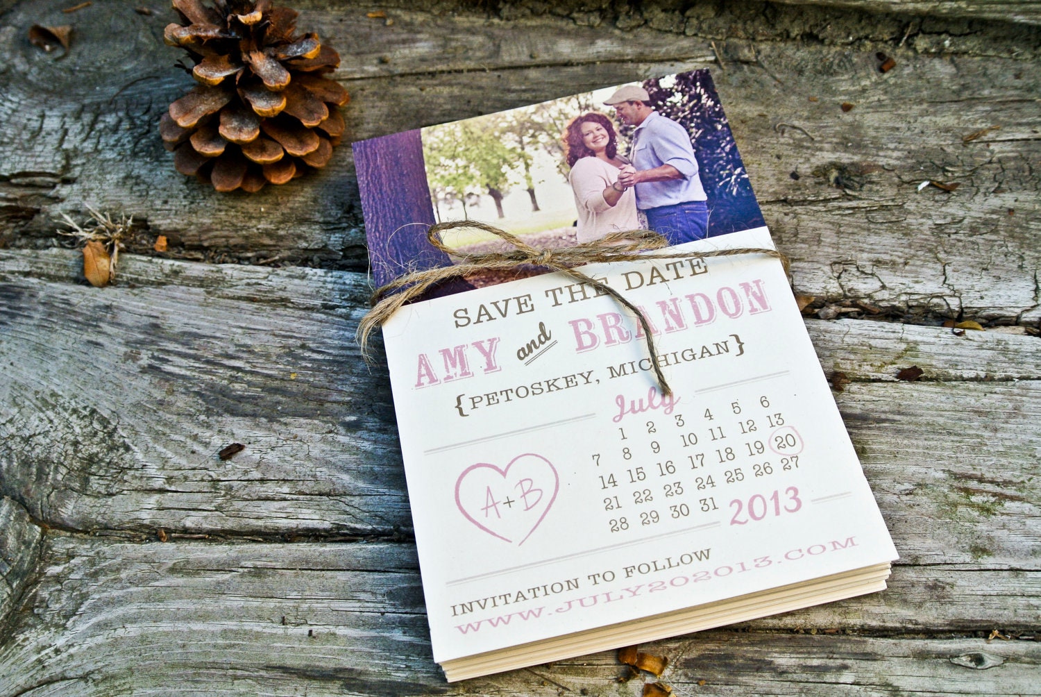 Photo Save the Date: Vintage and Rustic Calendar