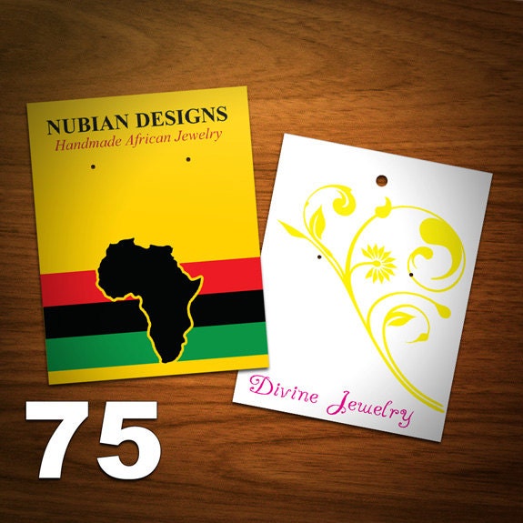 75 Custom 2.75x2 inch earring Cards