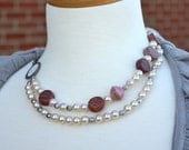 Pearl and Pink Pinot Noir Necklace