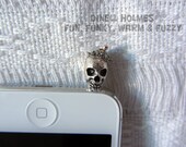 CLEARANCE SALE Clown Skull Cell Iphone Anti Dust Plug Handmade Charm Jewelry