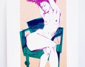 Nude On A Green Chair