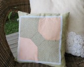 Sage and Baby Pink Vintage Patchwork Pillow