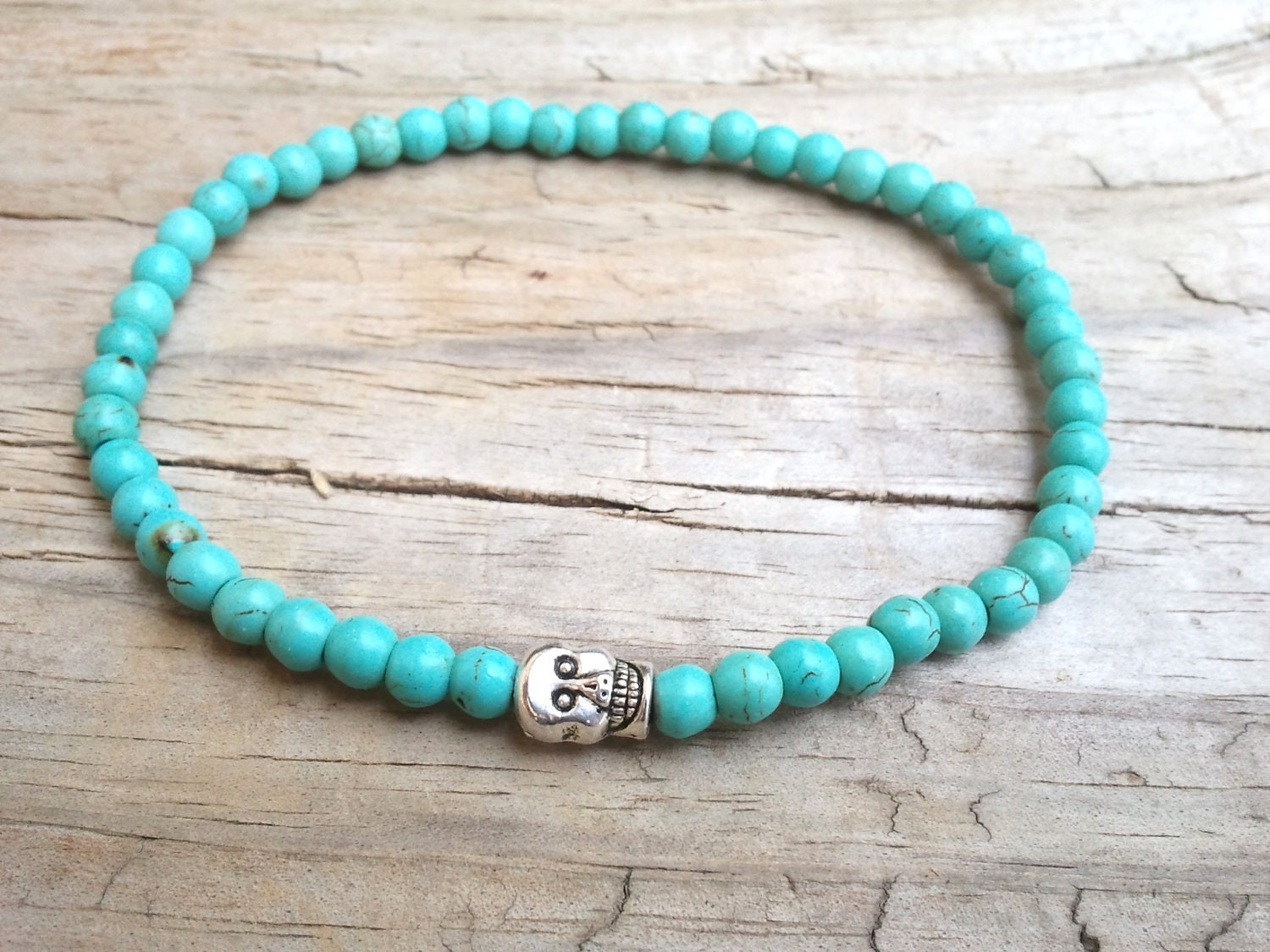 Mini Tibetan silver skull bracelet