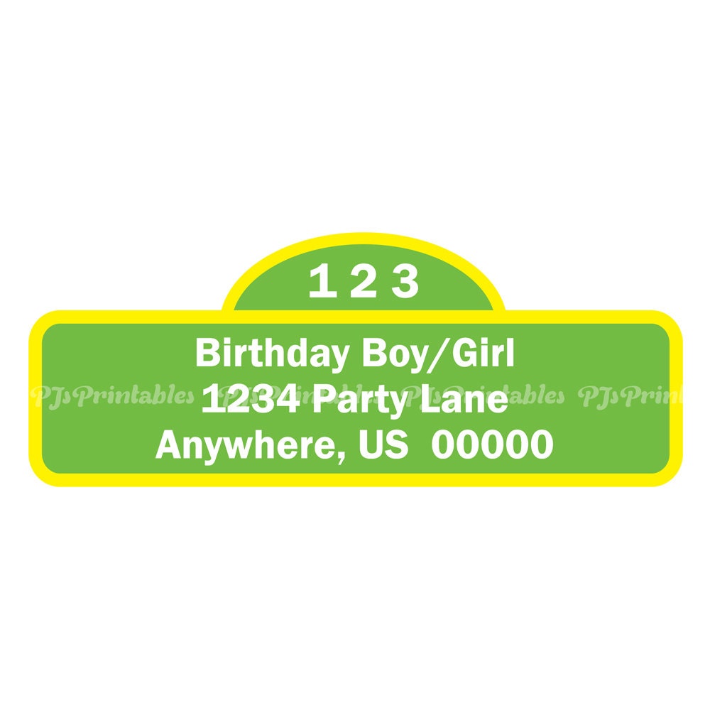 Sesame Street Return Address Labels - Customized Digital File (full sheet of 30) Il_170x135