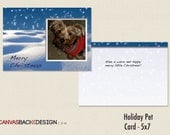 Holiday Pet Christmas Photo Card - Printable PDF