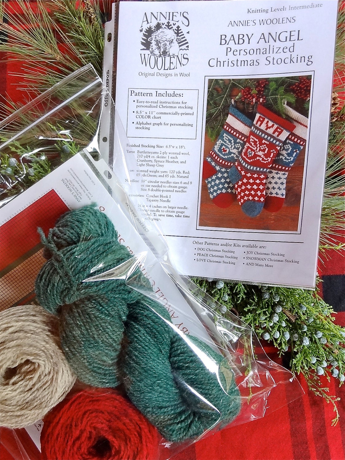 Baby's 1st Christmas Stocking Knitting Kit BABY ANGEL