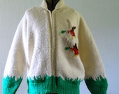 Handmade Vintage Zipper Front Cardigan