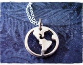 Tiny Earth Charm Necklace in Sterling Silver with a Delicate 18 Inch Sterling Silver Cable Chain - EvelynMaeCreations