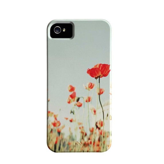 SALE FLoral iPhone Case, Floral iPhone 5 Case, Floral Iphone 4 Case, Girly Girl iPhone Case,, Floral iPhone 5 Case, Red Poppies