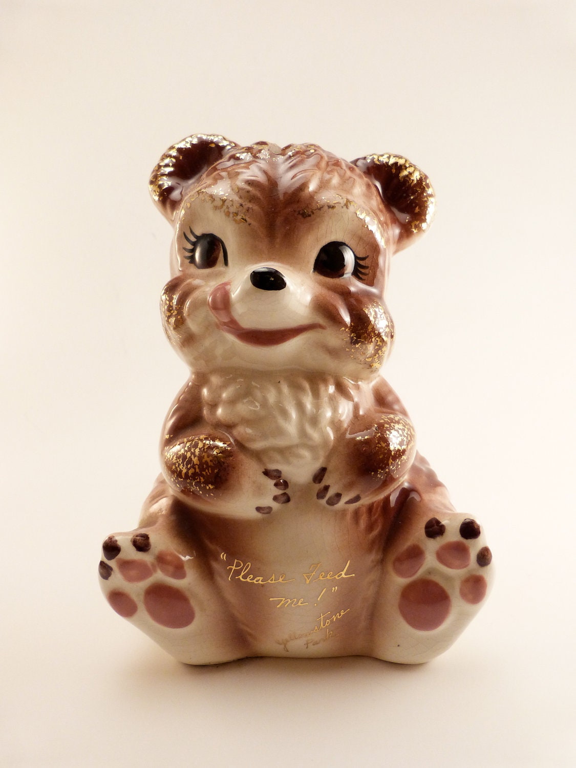 Vintage Yellowstone Bear Bank by Rymes Ceramics