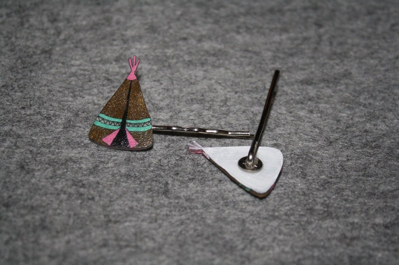 Colorful teepee hairpins