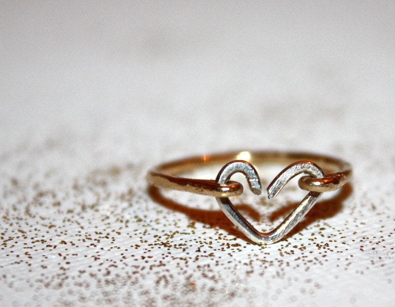 lacerta - heart ring by lilla stjarna - gifts under 50 - sterling silver heart ring - gold heart ring - wedding ring - reversible