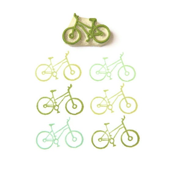 Cyclist's Bicycle Stamp - Rubber Stamp - Cling Rubber Stamp