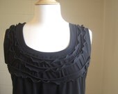 Womens Ruffle Tank Top - scoop neck loose fit - Made to Order