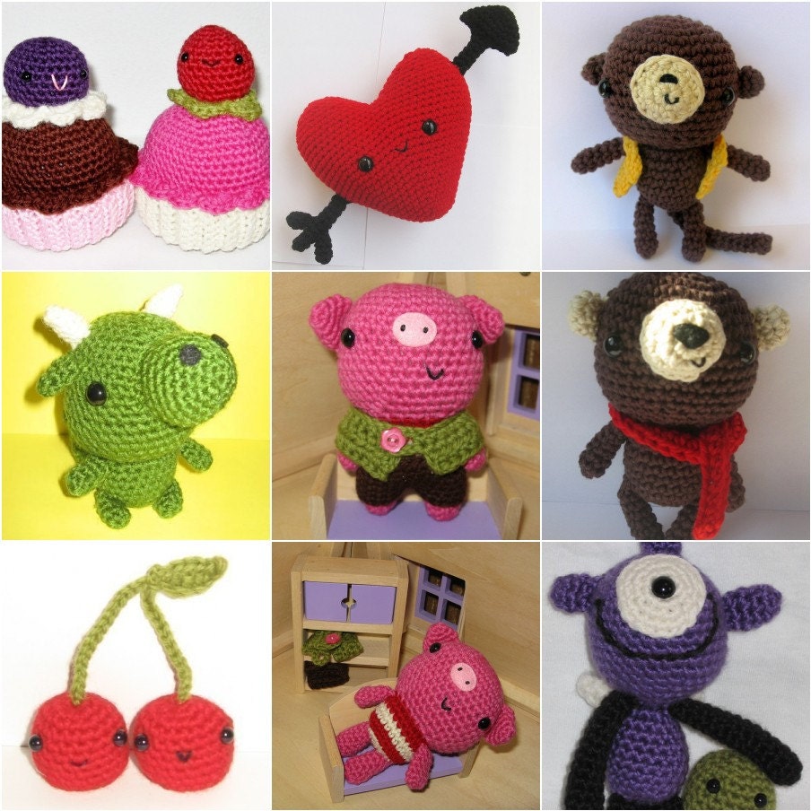 Pick 3 amigurumi crochet patterns for 4 USD