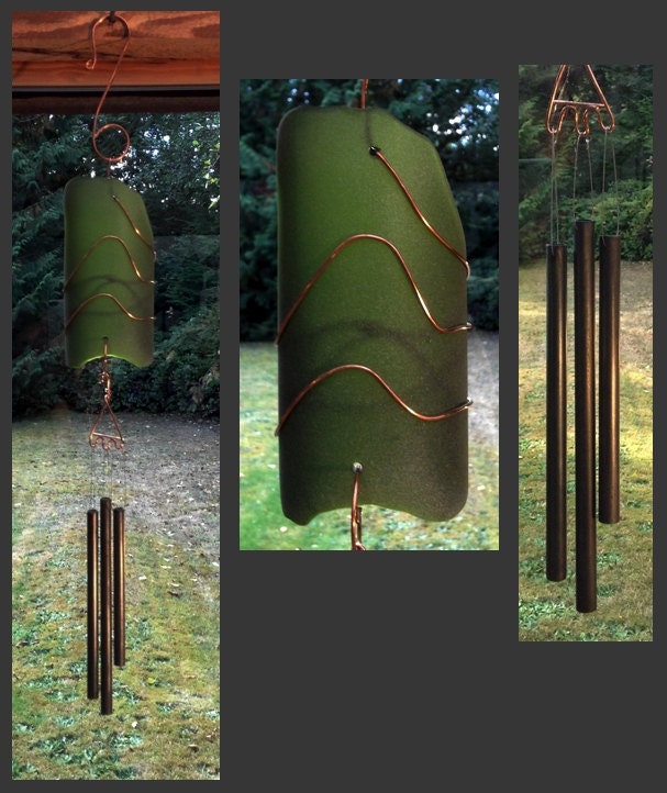 Wind Chimes, Sea Glass, Beach Glass, Stained Glass, Copper, Wind Chime, Windchimes, Suncatcher