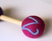 Monogram - Custom - Star -Flower -  Felted Wool Baby Rattle - Eco Friendly - Natural - Alternative Baby Toy