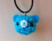 Amigurumi Kingdom Crocheted Bear Necklace Blue