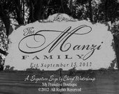 Vintage FAMILY NAME SIGN, Shabby Chic Wedding Sign, Vintage Wedding Sign, Romantic Weddings, Established Sign