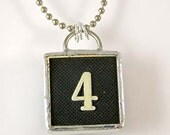 Number 4 Pendant Necklace