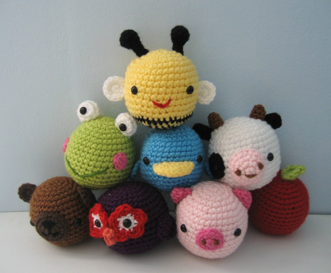 Sale - Amigurumi Animal Toys for Baby Crochet Pattern Set Digital Download
