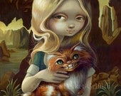 Alice in a Da Vinci Portrait cheshire cat leonardo fairy art print by Jasmine Becket-Griffith12x16 BIG