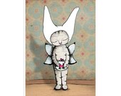 Cat Art Print - Percy the Tooth Fairy - Halloween costume