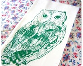 Owl Kitchen Towel - Tea Towel CUTE Screen print retro kitchen Indie Housewares