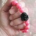 Pink and Black Happy Buddha Beaded Bracelet - Buddhism Zen