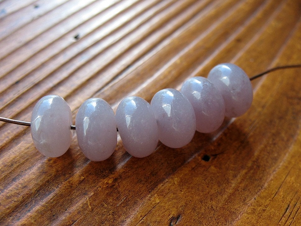 Lepidolite Roundels - set of 6 - 10mm Beads