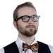 Woody. Faux bois bow tie. Men's freestyle Self-tie & adjustable bow tie. Silkscreened medium brown woodgrain necktie.