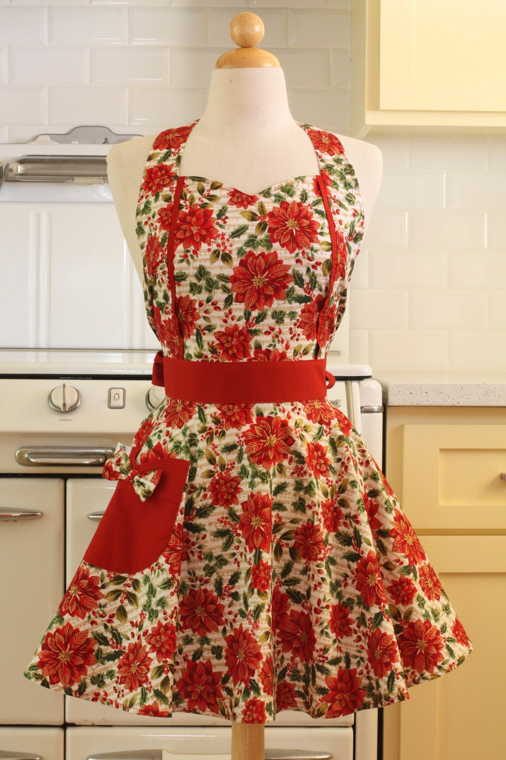 Apron Christmas Poinsettia