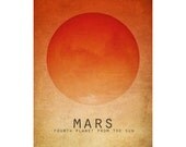 11x14 Mars Astronomy Art Print Solar System Space Planet Universe Milky Way Galaxy Stars Moon Astrophysics Geek Chic Nerd Science Posters