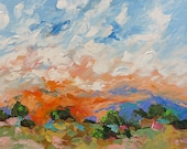 MOVING SALE - Art Print Giclee Print of Bold Sunset Sunrise Abstract Landscape Painting Glorious by Linda Monfort