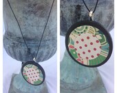 Graphic Necklace Pendant-Wooden Disc Pendant-Fun Dots