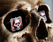 Cherry Red Skull Cuff Links
