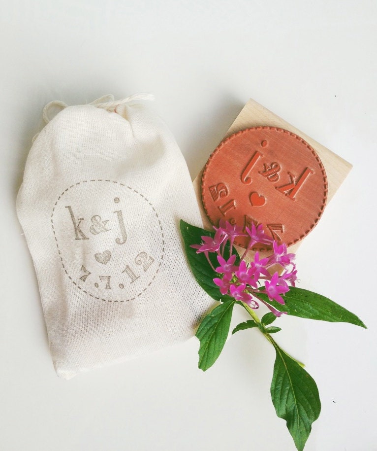 Personalized Treat Bag Wedding Stamp- Favors, Buffets, Packaging, Thank you notes