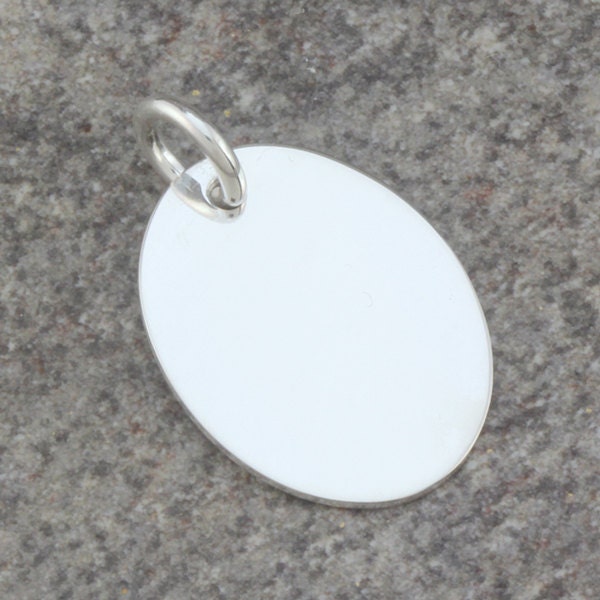 Thick Sterling Silver Oval Pendant - Hand Stamping Jewelry Supply