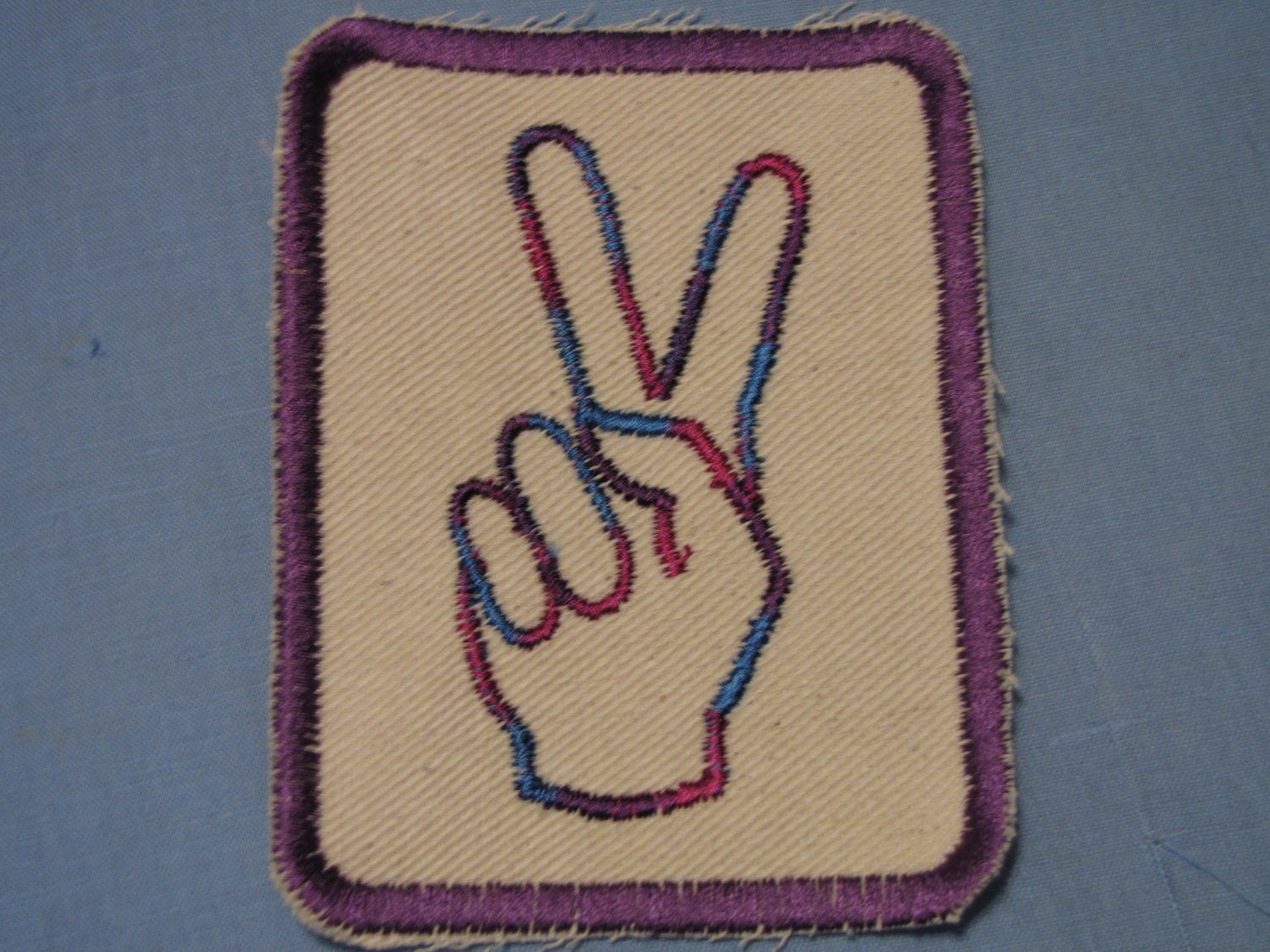 Hand Gesture Peace Sign sew on Patch