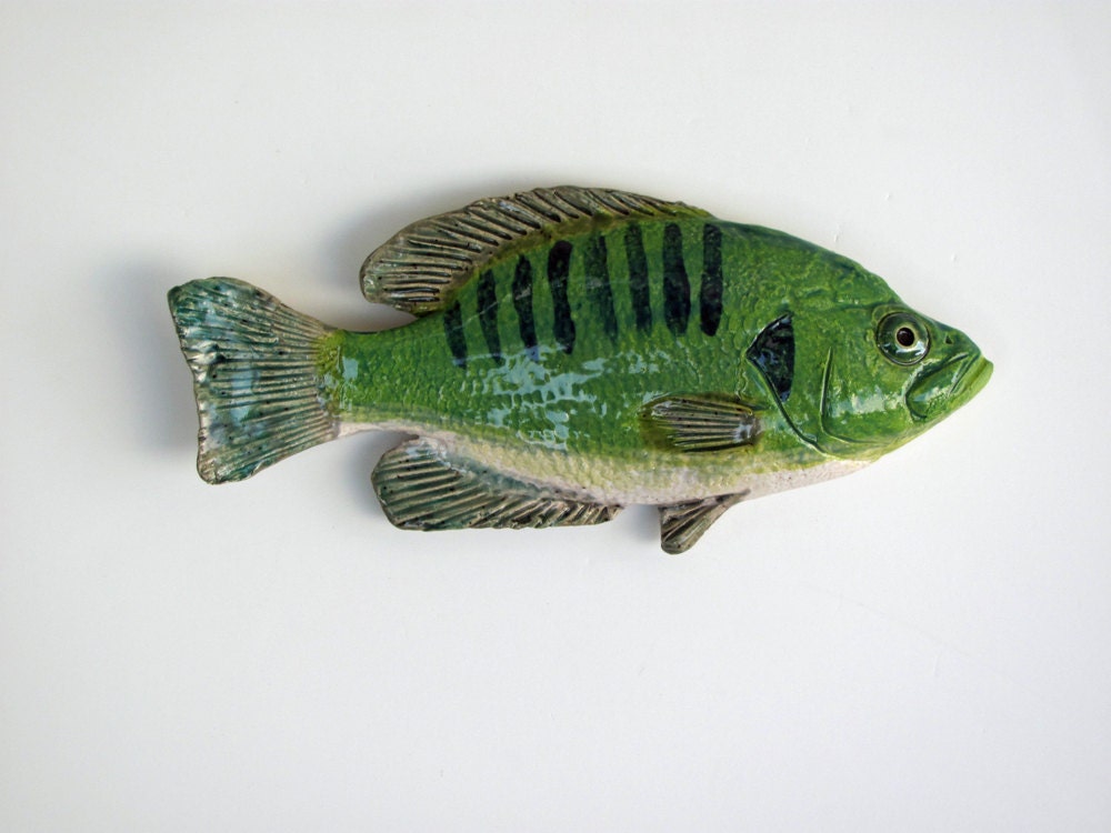 Ceramic art fish Decorative wall hanging Rock Bass Number 4