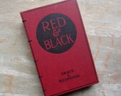 1919 - Coptic Journal - Maroon Upcycled Vintage Cover Blank Book - Red and Black - 160 pgs