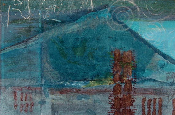 Dimensional Shift - small original abstract collage