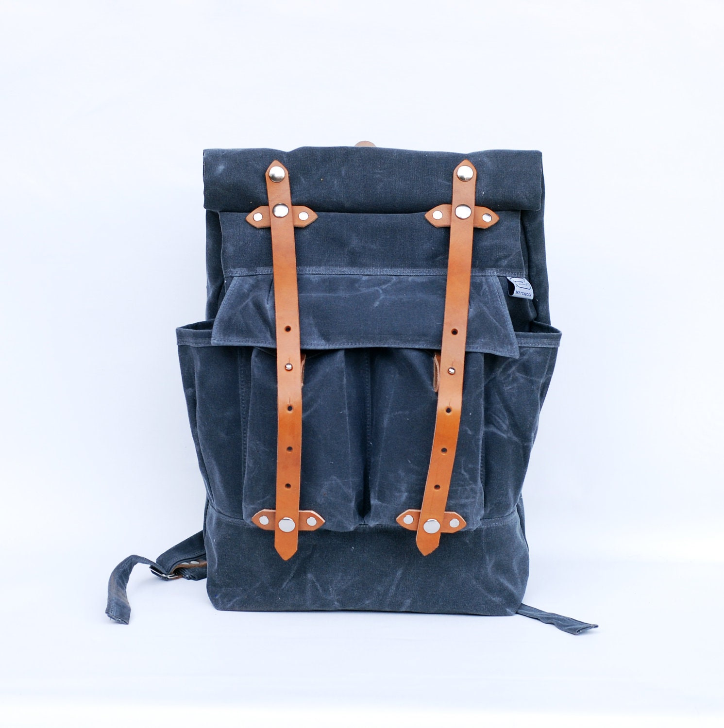 The Camper Satchel in Gray Waxed Canvas