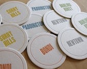 SYDNEY Letterpress Neighborhood Coasters (Pack of 10)